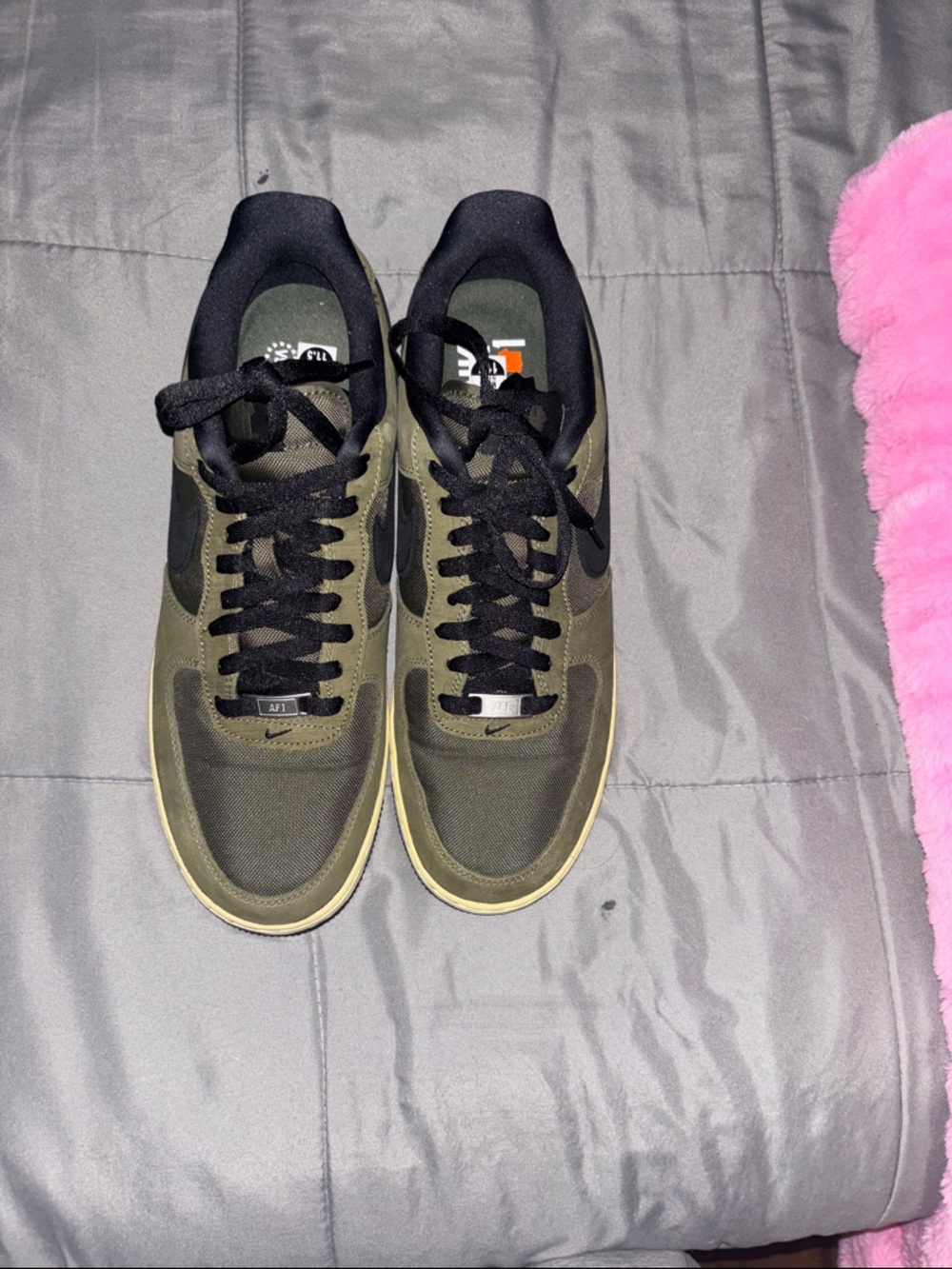 Air Force 1 Low Nike Olive Green & Black Low-Top Sneakers size 11.5 - Picture 3 of 6